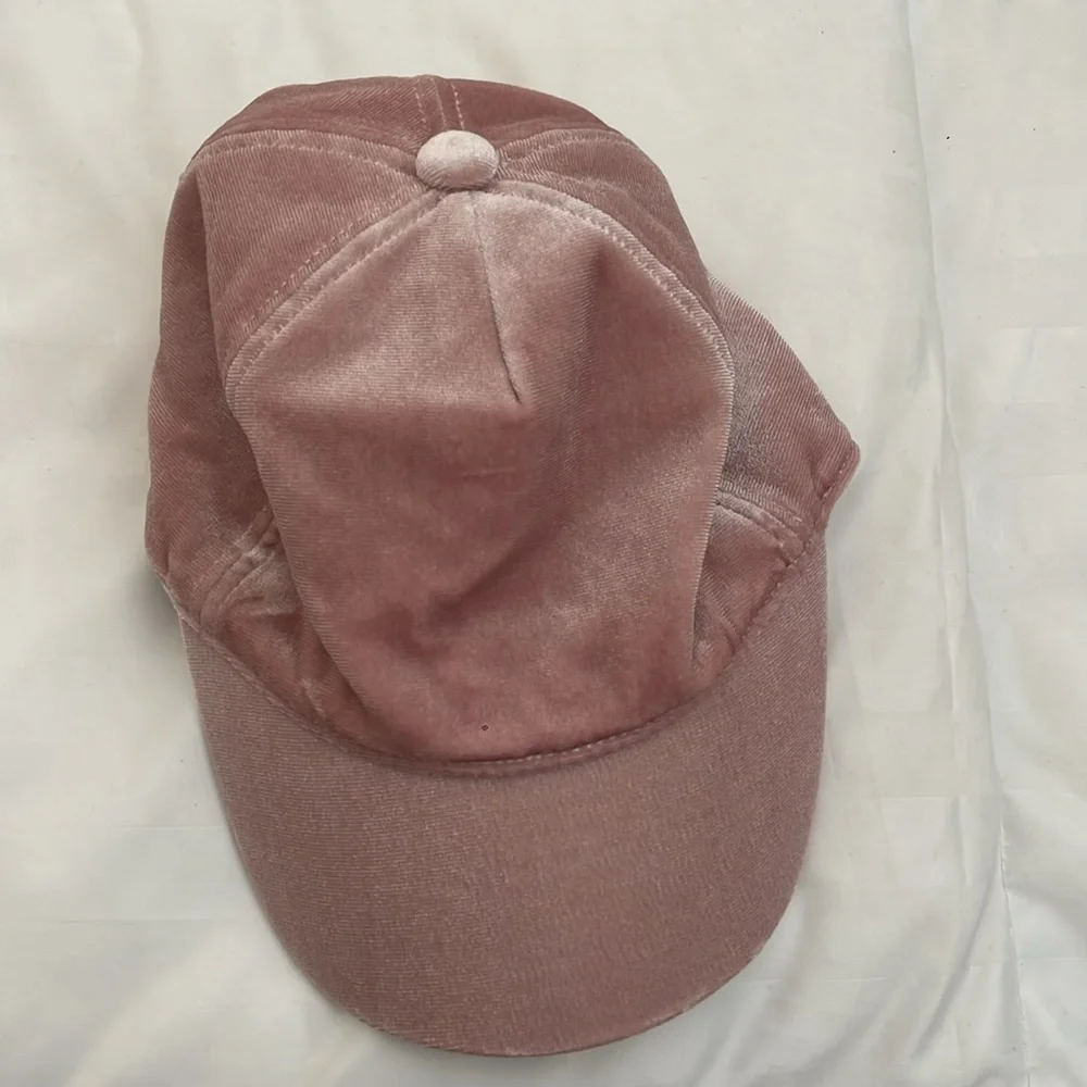 Janie and Jack Blush Pink Velvet Cap Size 2T-3